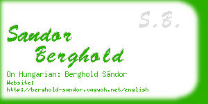 sandor berghold business card